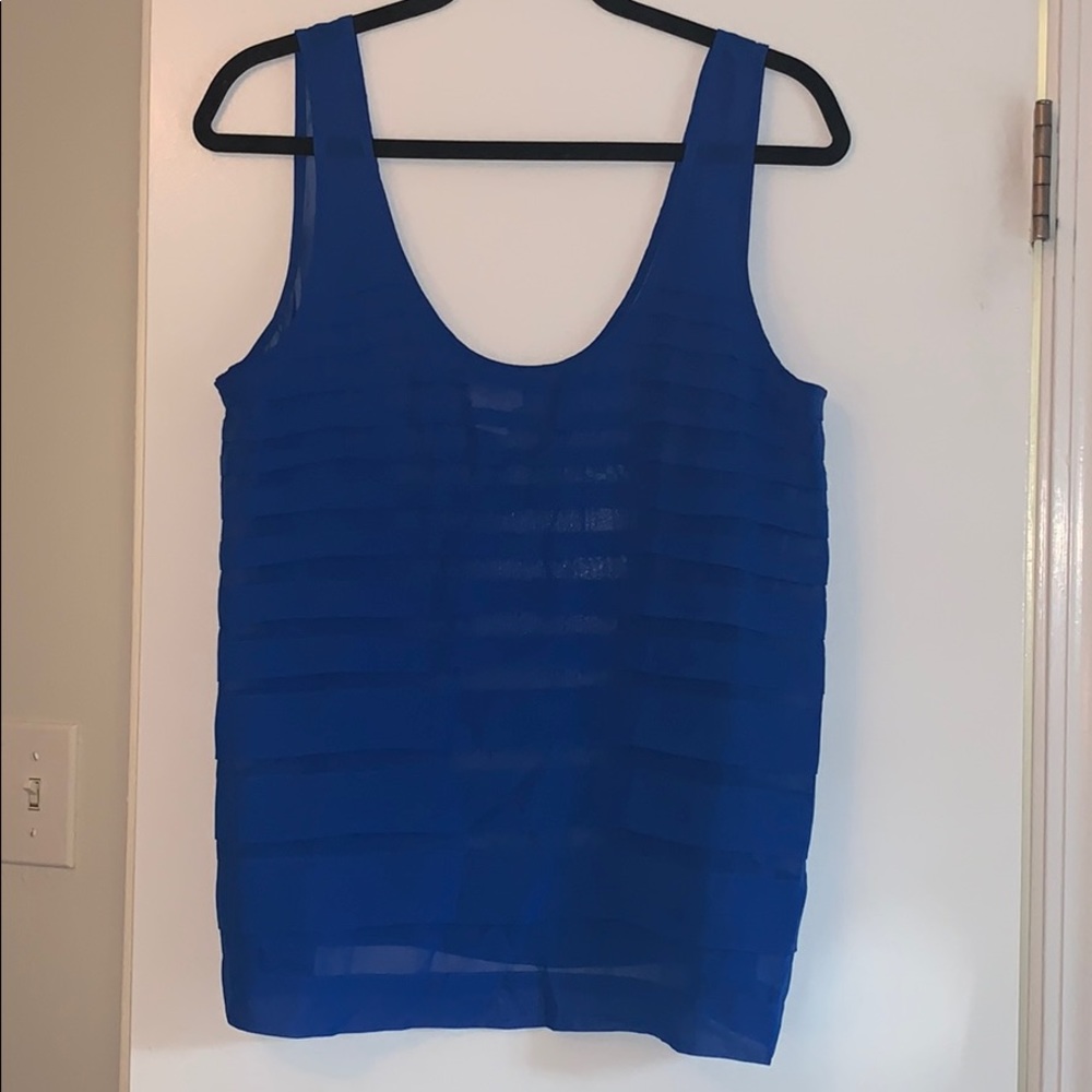 Cooperative: blue sheer tank top